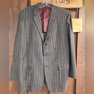 Vintage Doncaster Men's Striped Wool Blazer Sportcoat Jacket